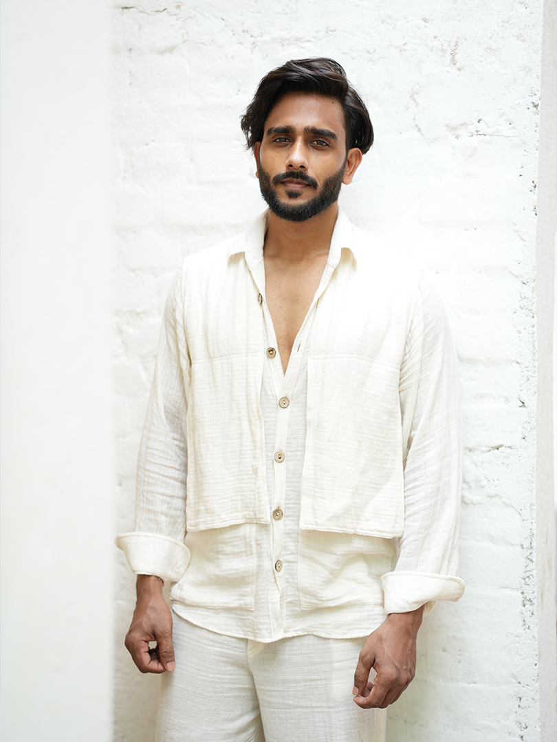 Men's Off White Dress - Image 2