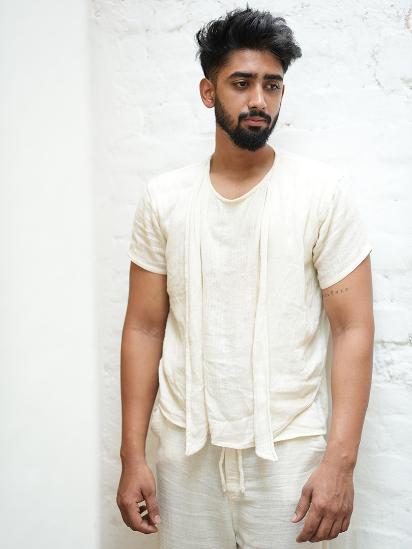 Men's Off White Dress - Image 3